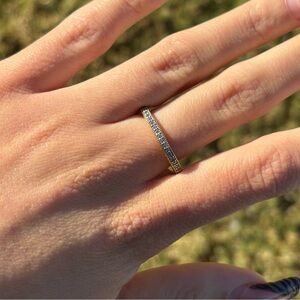 Pandora Gold Ring with Sparkling Stones